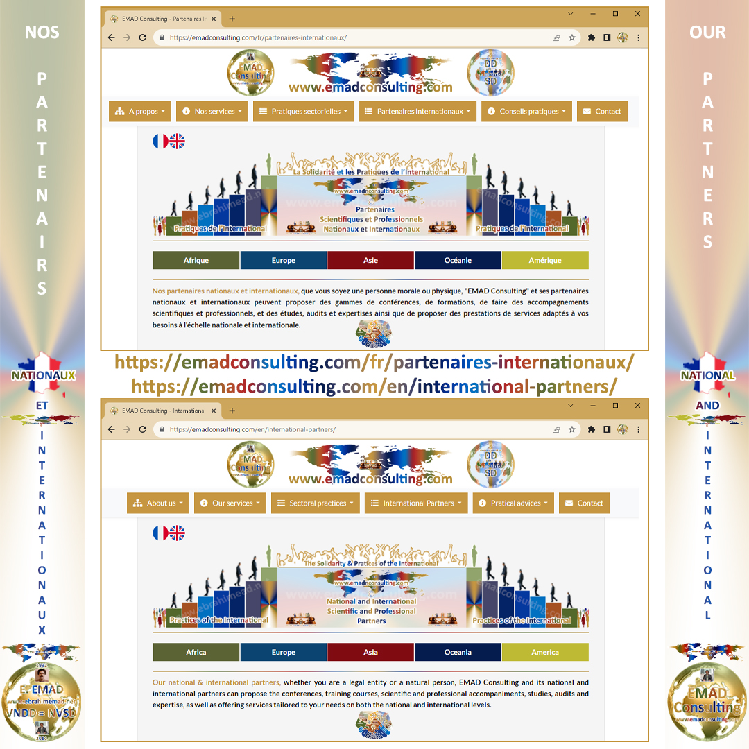 EMAD Consulting, Nos Parteanires nationaux et Internationaux + Contacts